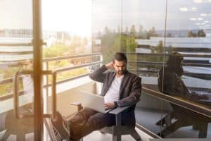 Sales Turnover guy sitting outside