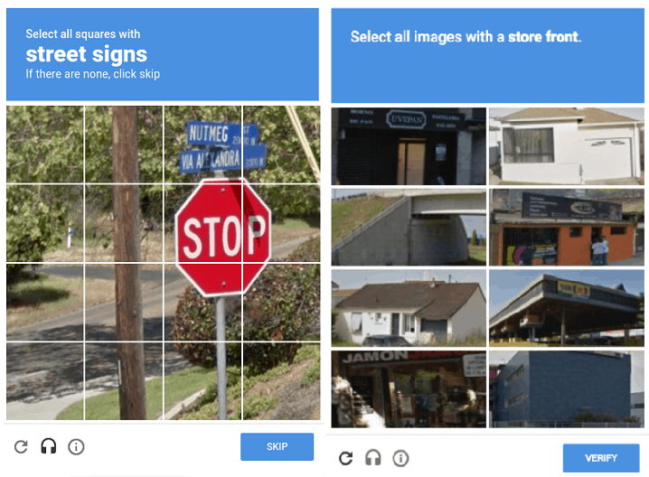 captcha google street signs and store front