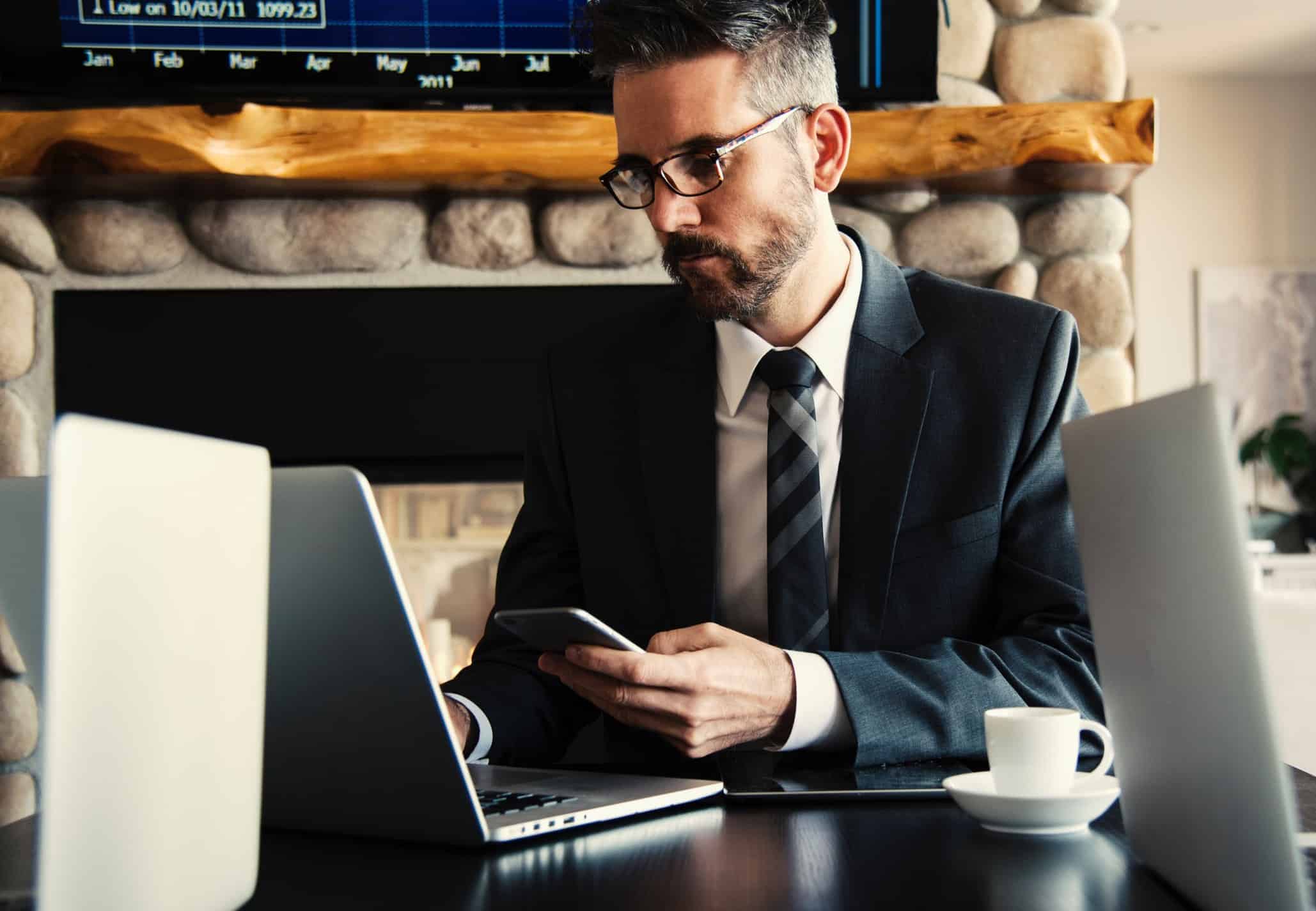 man with laptops